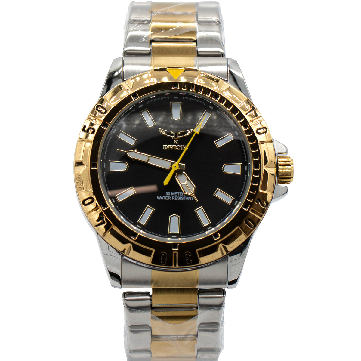 Invicta Specialty Mens 42mm Gold Tone Black Dial Watch
