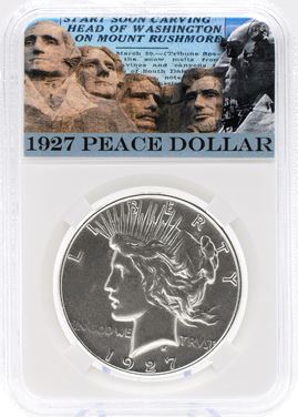 1927-P Philadelphia Mount Rushmore $1 Silver Peace Dollar w/ Case