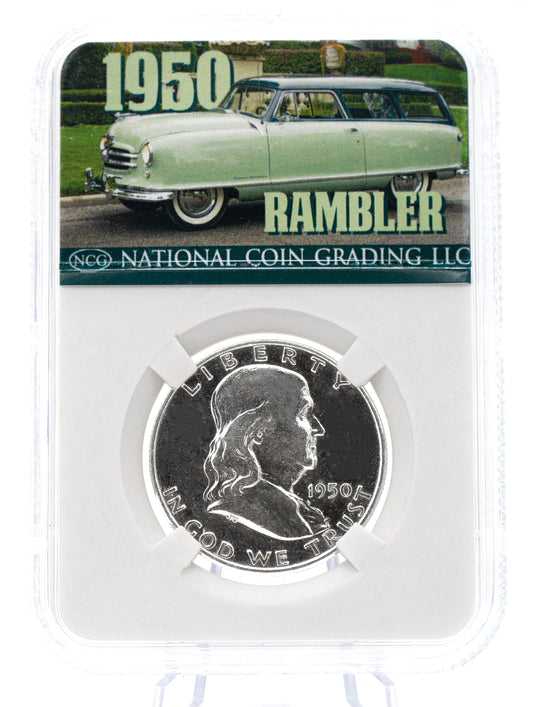 AAC EXCLUSIVE 1950 Franklin Half Dollar Coin w/ Rambler Case