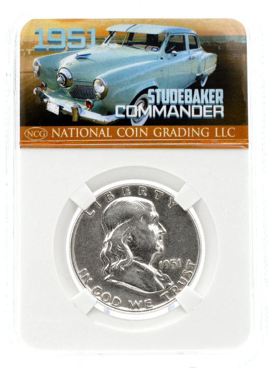 AAC EXCLUSIVE 1951 Franklin Half Dollar Studebaker Commander Coin w/ Case
