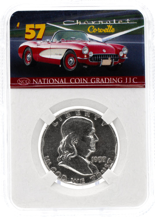 AAC EXCLUSIVE 1957 Franklin Half Dollar Chevrolet  Corvette Coin w/ Case