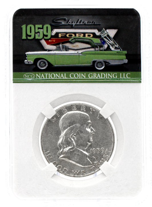 AAC EXCLUSIVE 1959 Franklin Half Dollar Ford Fairlane 500 Skyliner Coin w/ Case