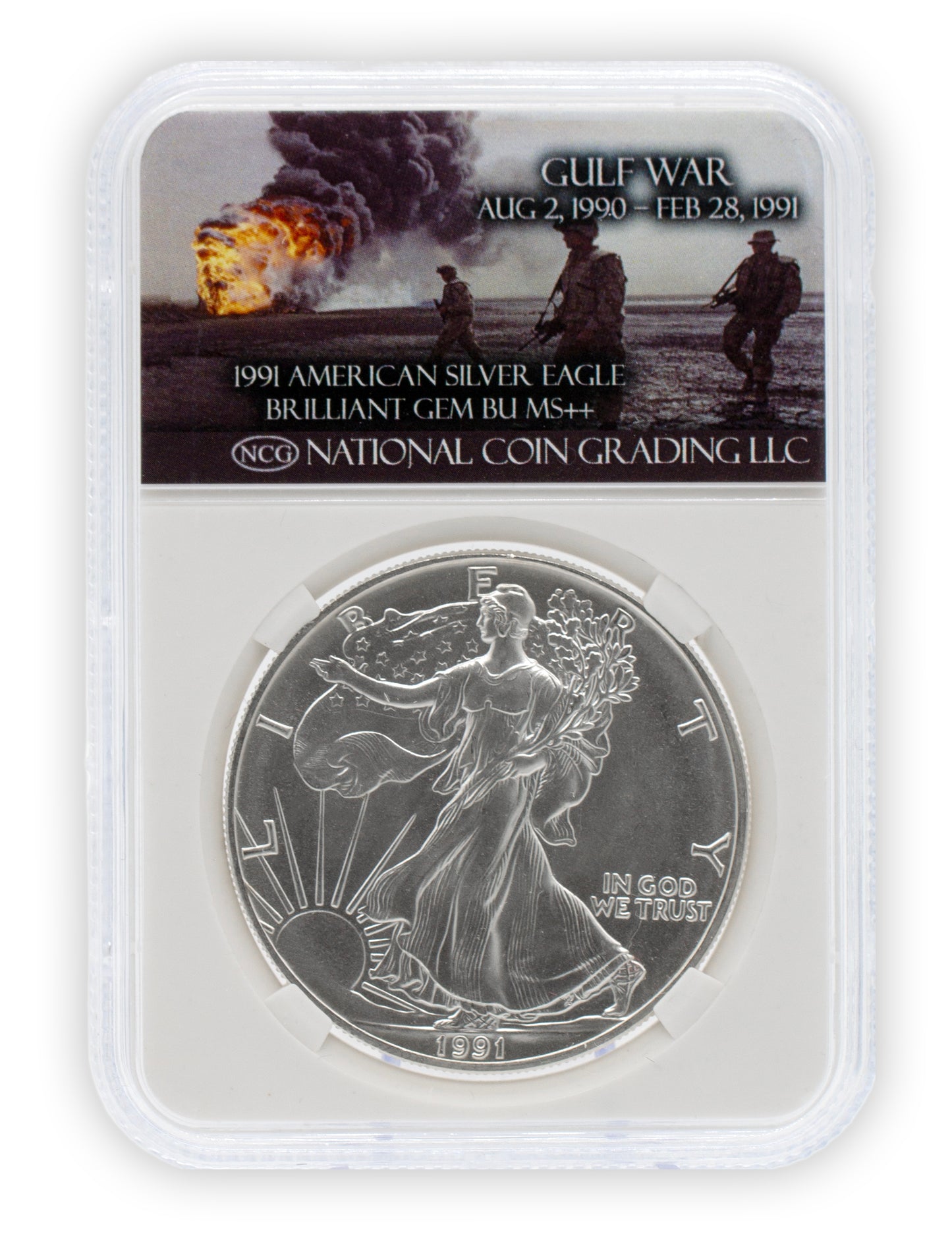 1991 Gulf War $1 American Silver Eagle GEM BU