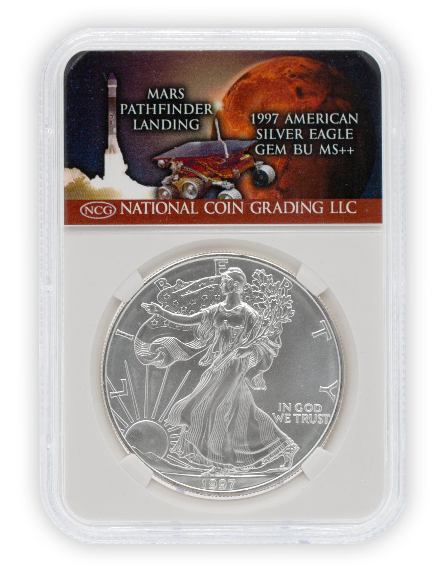 1997 Mars Pathfinder $1 American Silver Eagle GEM BU