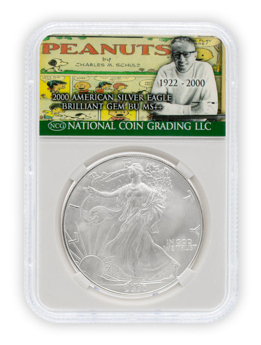2000 Charles Schulz $1 American Silver Eagle GEM BU