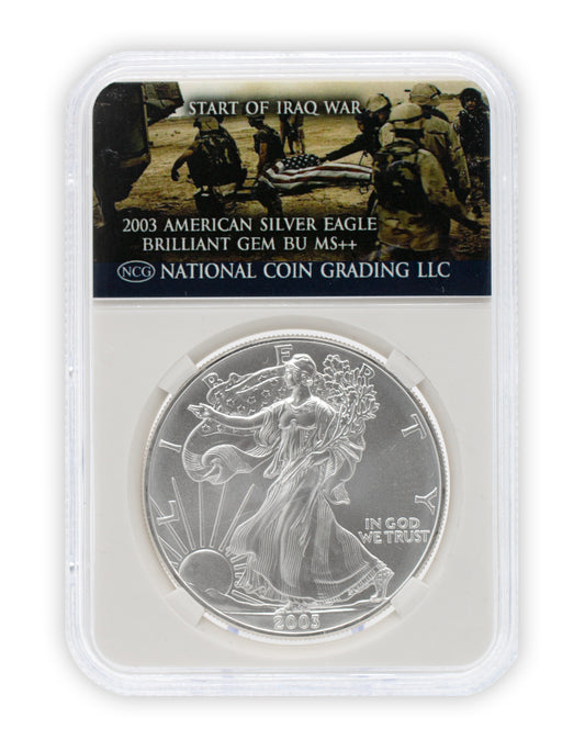 2003 Iraq War $1 American Silver Eagle GEM BU
