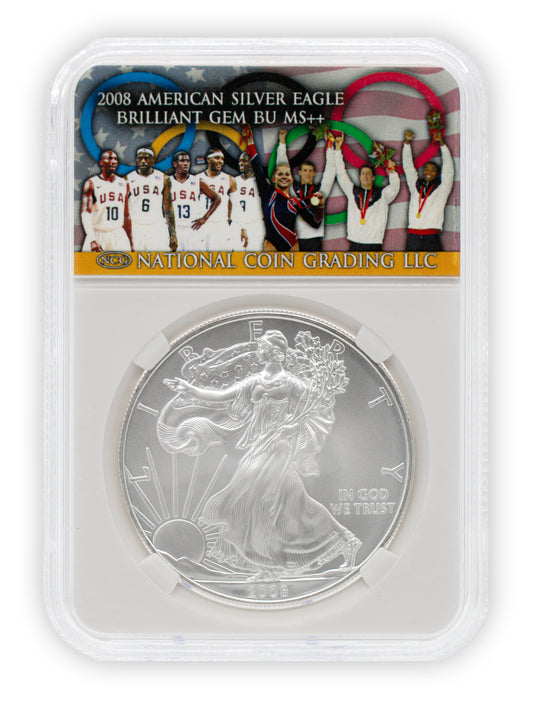 2008 Olympics $1 American Silver Eagle GEM BU