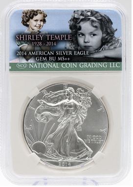 2014 Shirley Temple $1 American Silver Eagle GEM BU