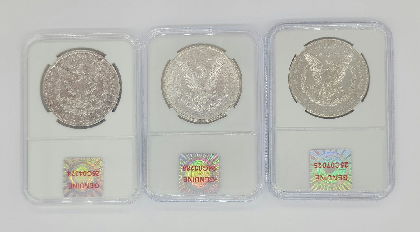 3PC 1878/79/80  Morgan Silver Mixed Mint Set