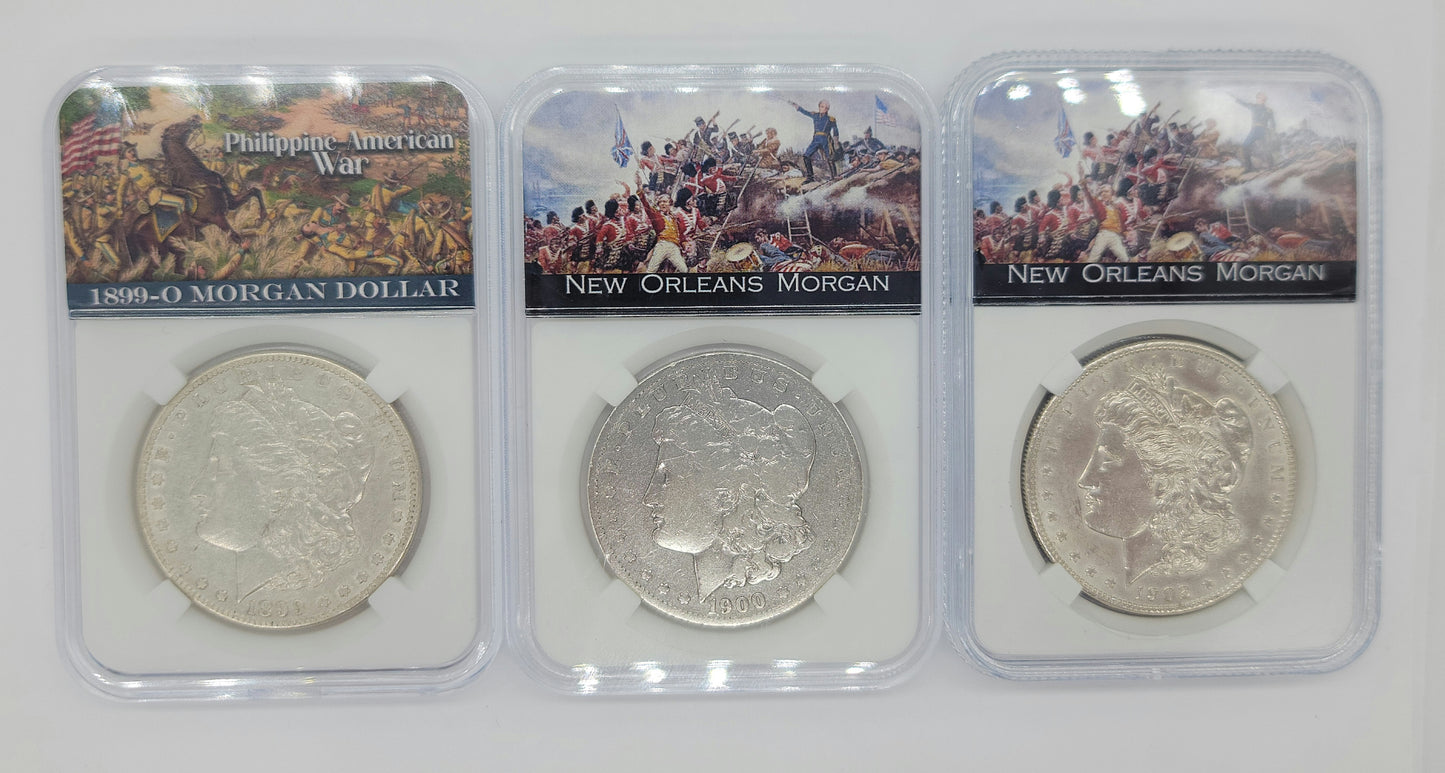 3PC 1899/1900/02-O New Orleans Morgan Silver Dollar MS63/NGC Set