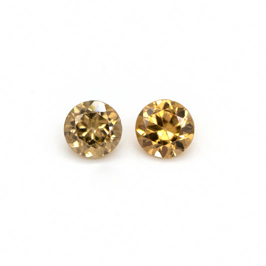 AMAZING 1.00ctw Honey Zircon Rounds 4mm Loose PAIR