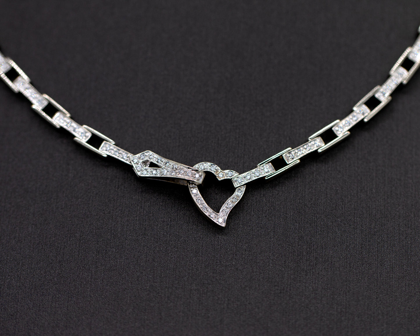 Estate 14KW Gold .50ctw Diamond Heart Necklace