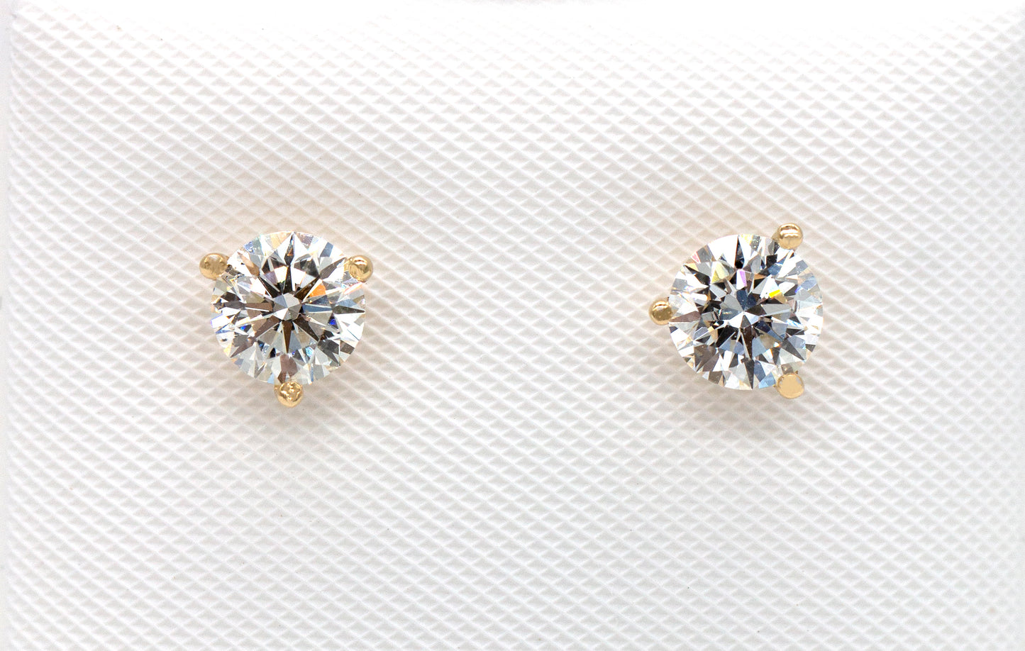 14K Yellow Gold 1.00ctw LG VS G Diamond Martini Stud Earrings