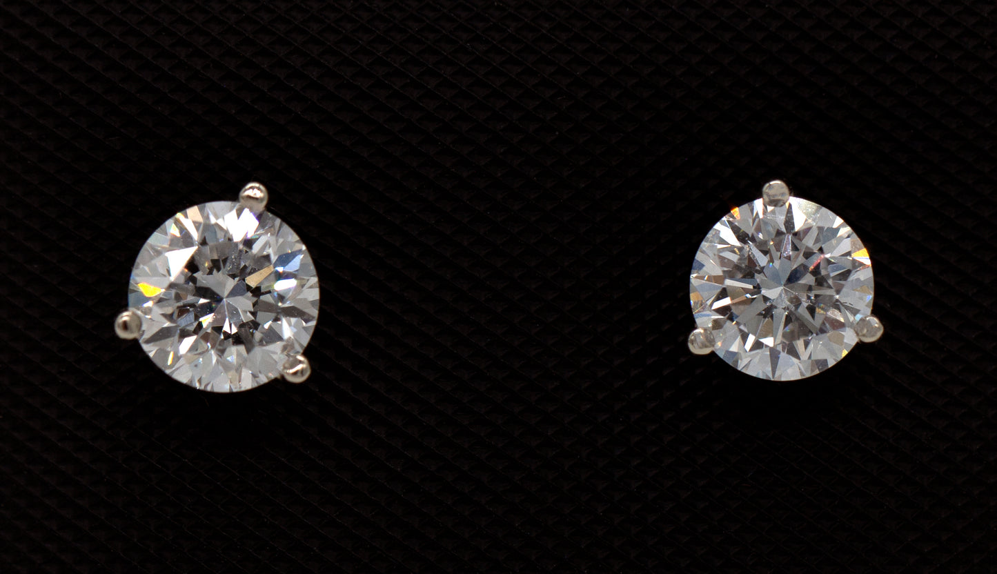 14K White Gold 1.00ctw LG VS G Diamond Martini Stud Earrings