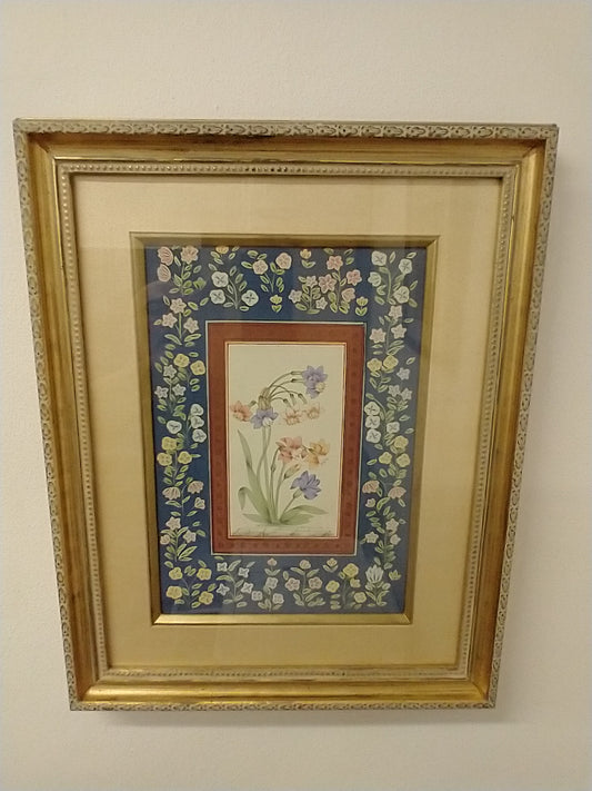 Mughal-Style Indian Floral Painting