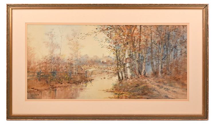Artist Signed Louis Kinney Harlow Watercolor Painting