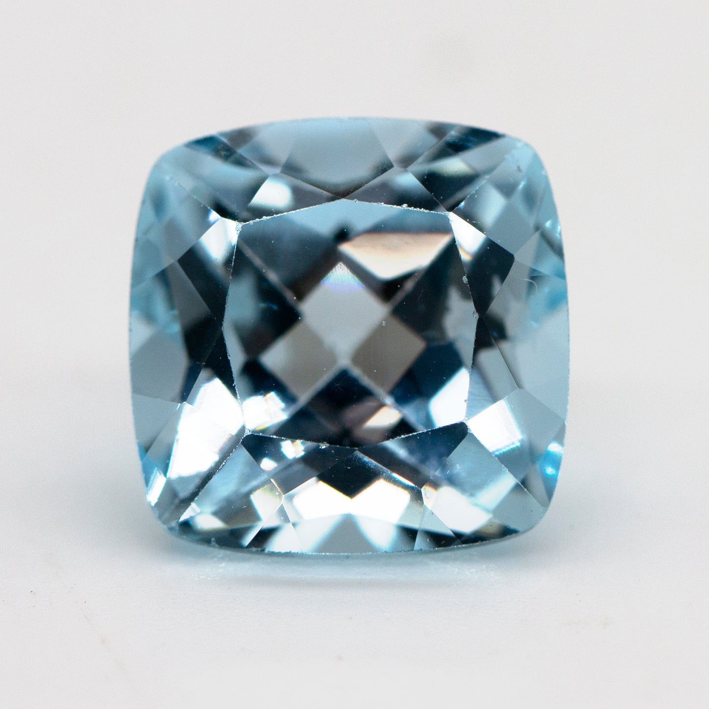 4.60ct Blue Topaz Sq Cush 9x9mm Loose