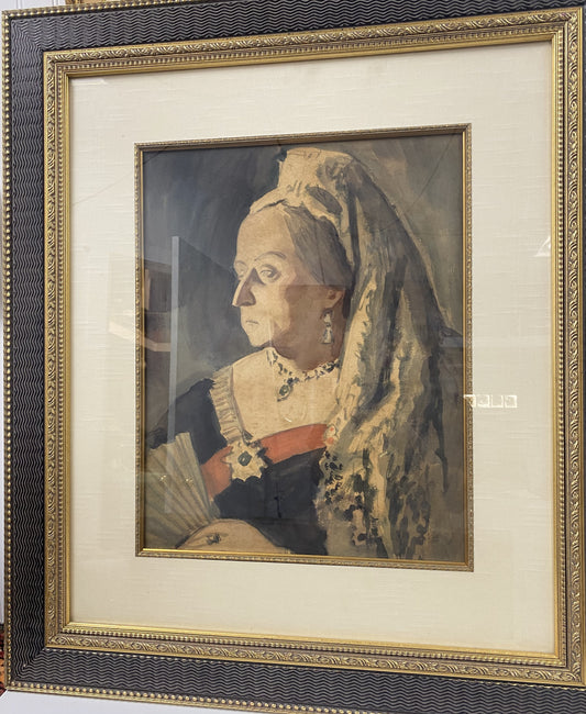 Queen Victoria Watercolor Portrait Painting by Wilmot Emerton Heitland