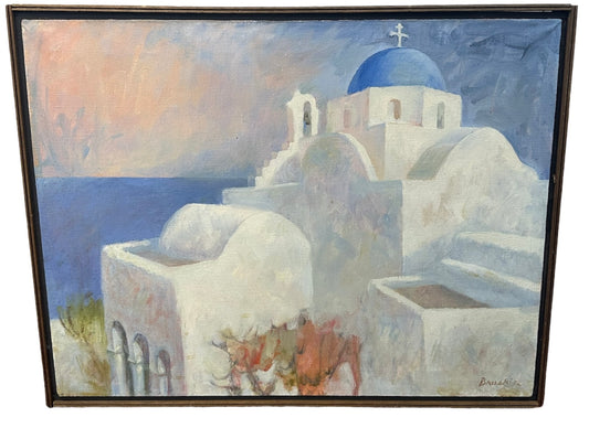 Kathleen Bruskin Church in Paros, Greece Oil on Canvas