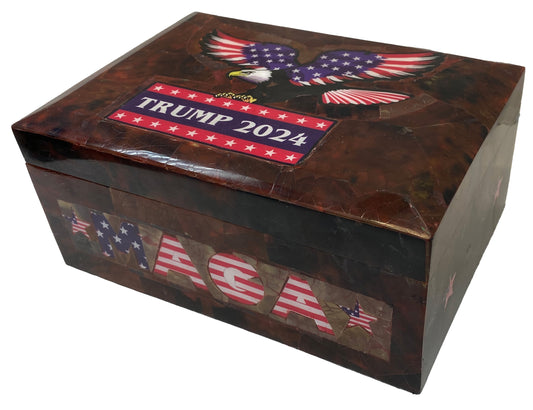 Trump MAGA MOP Pen Shell Inlayed Box Large Size