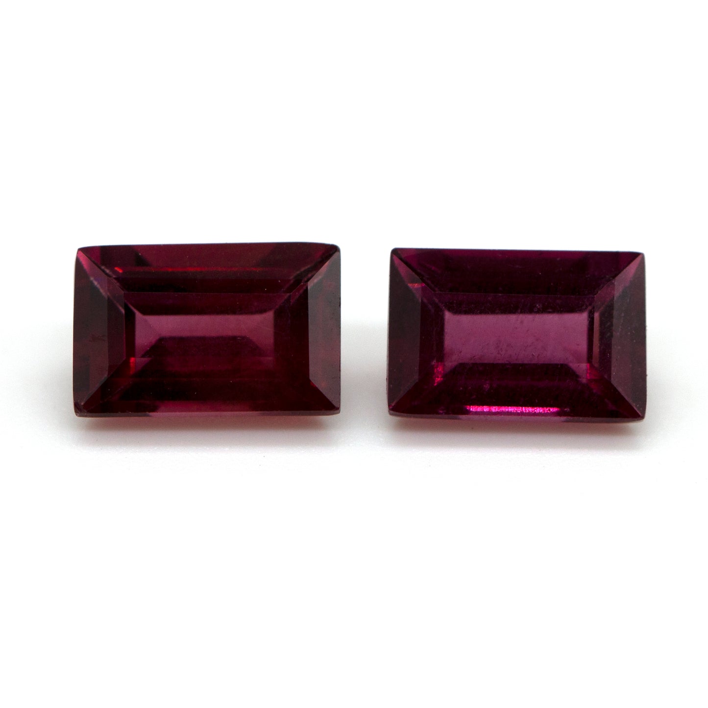 AVG 2ctw Rhodolite Garnet Rectangle Cut Match Pair