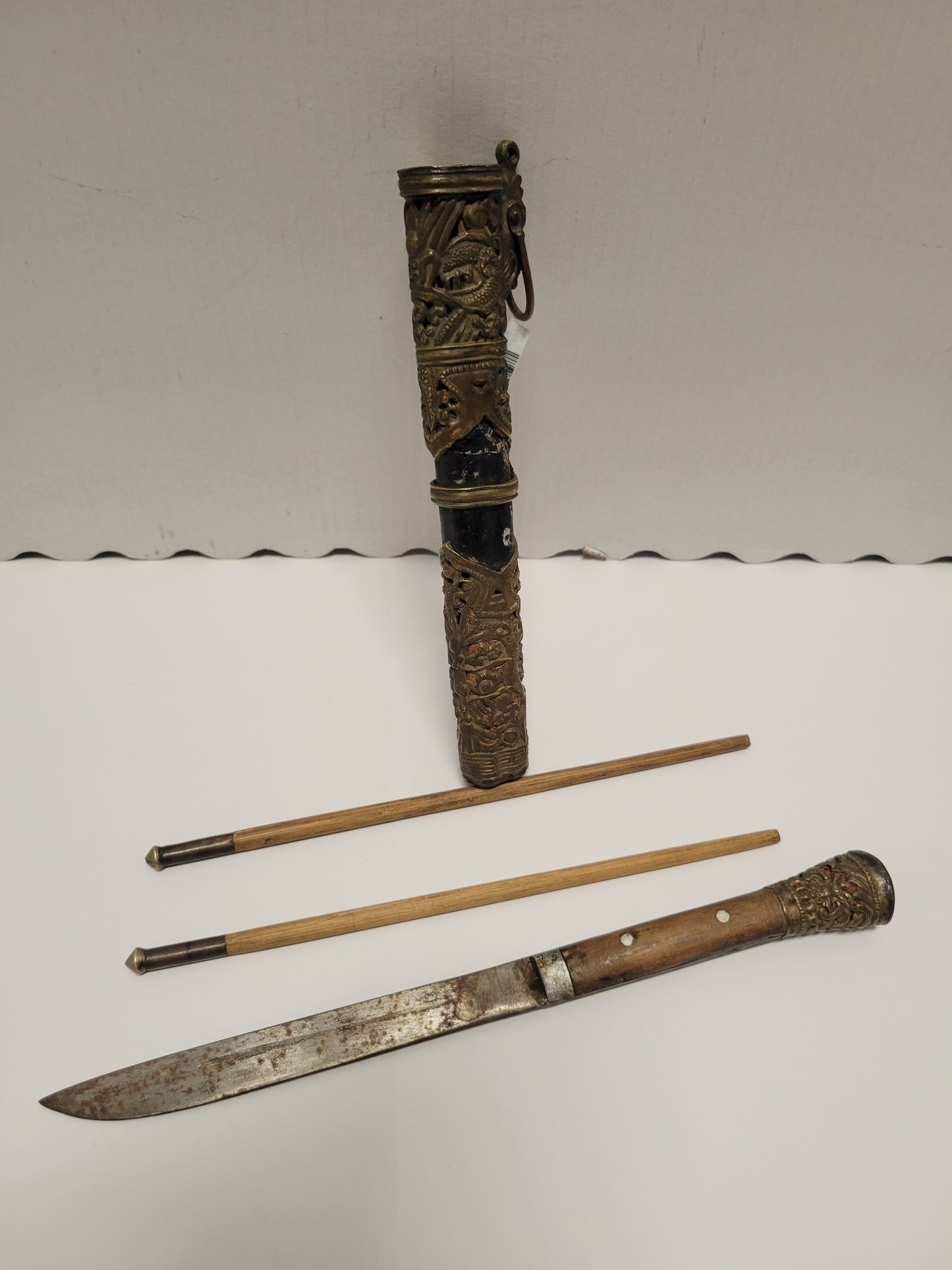 19th Century Chinese Traveling  Knife & Chopsticks