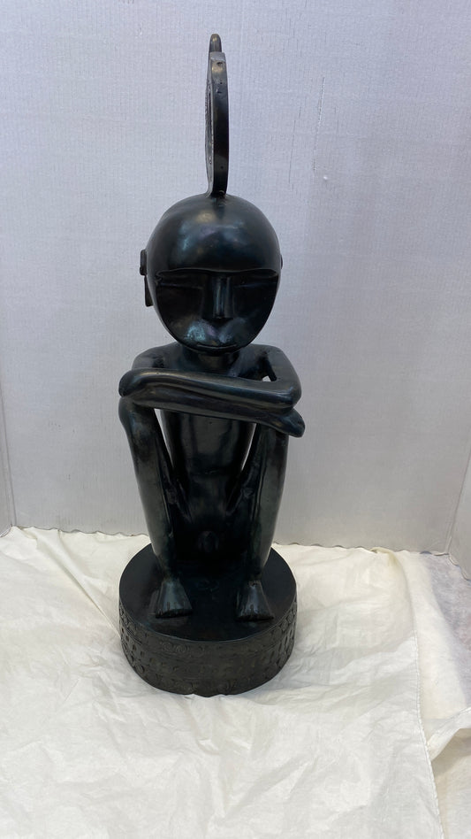 Vintage West African Protection Bronze Statue