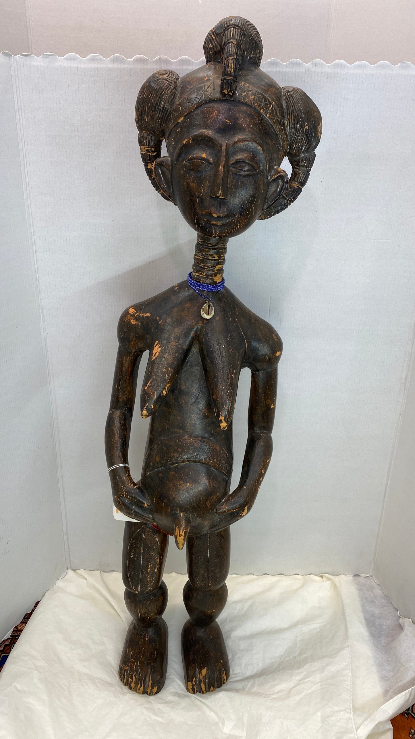 African Tribal Ashanti Hand Carved Wooden Fertility Statue