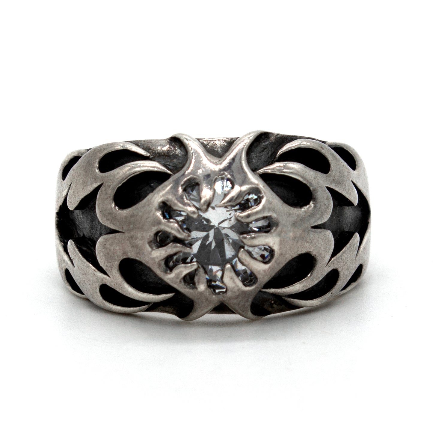 Sterling Silver 19.5g 2.75ct Crystal Flame Ring