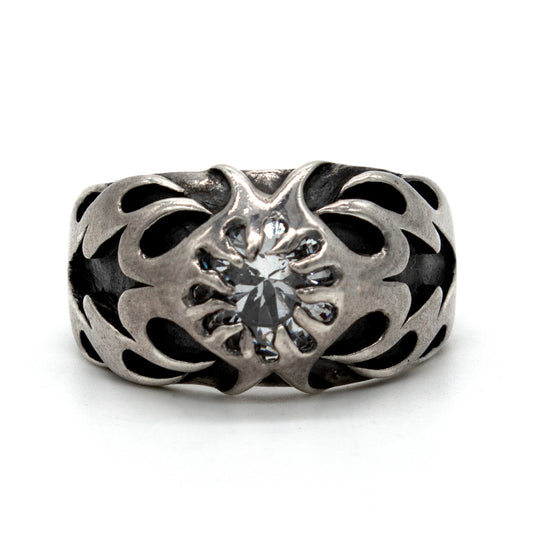 Sterling Silver 19.5g 2.75ct Crystal Flame Ring