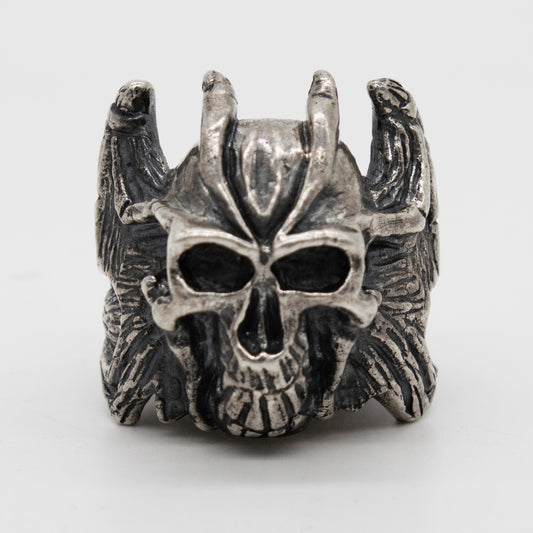 Sterling silver 29.7g Skull Gothic Gargoyle Ring
