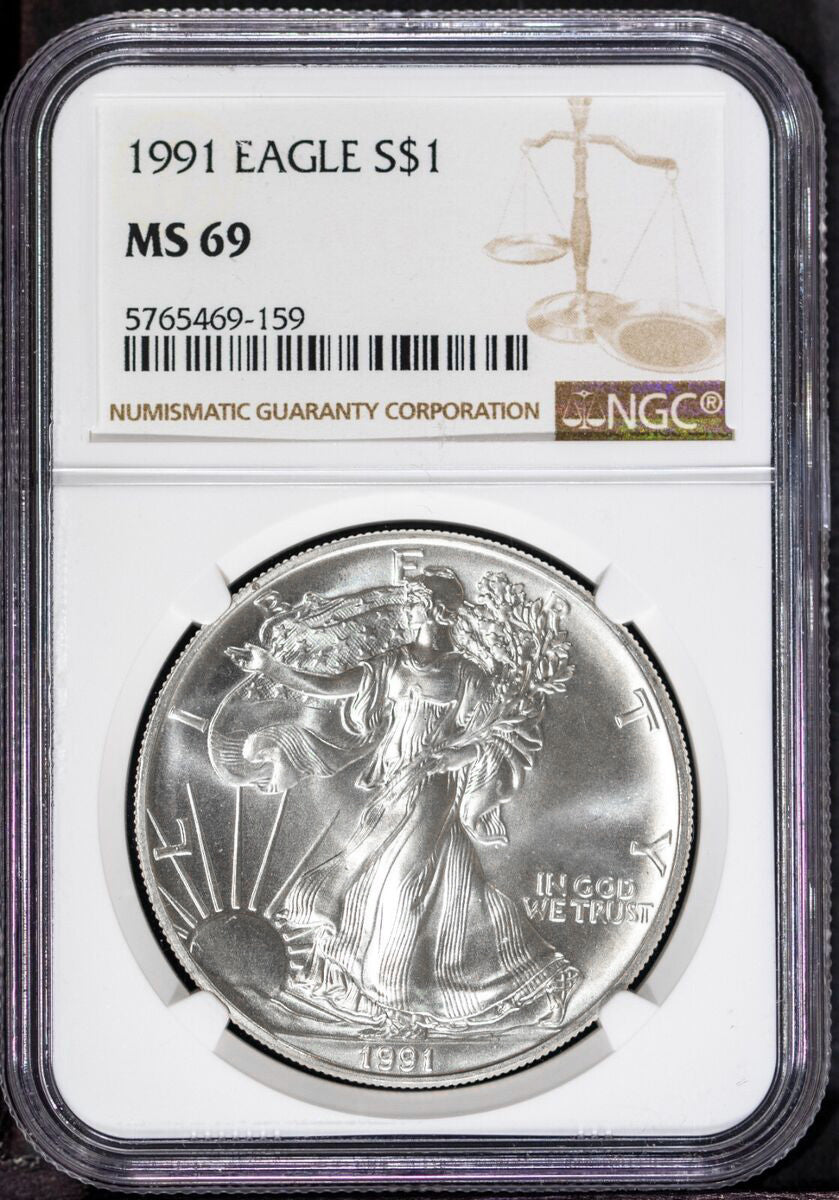 Better Date 1991 $1 American Silver Eagle MS69/NGC