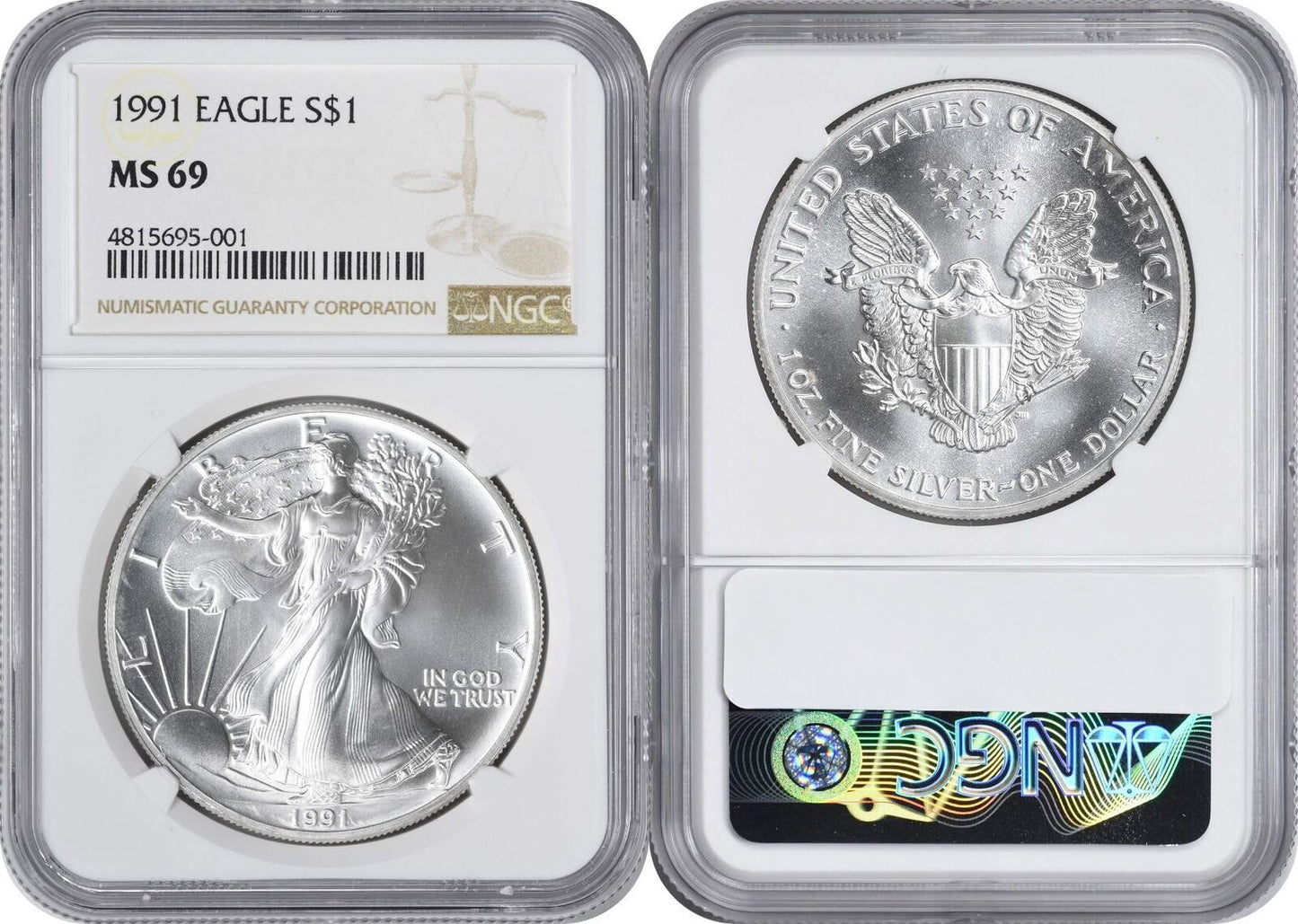 Better Date 1991 $1 American Silver Eagle MS69/NGC