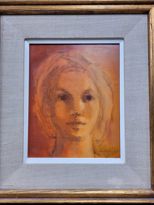 Nina, Oil on Board Painting by K. Guzevich