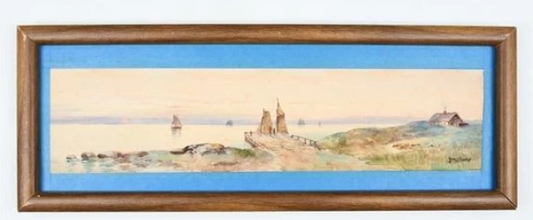 Panoramic Waterfront Painting By J.W. Clarke