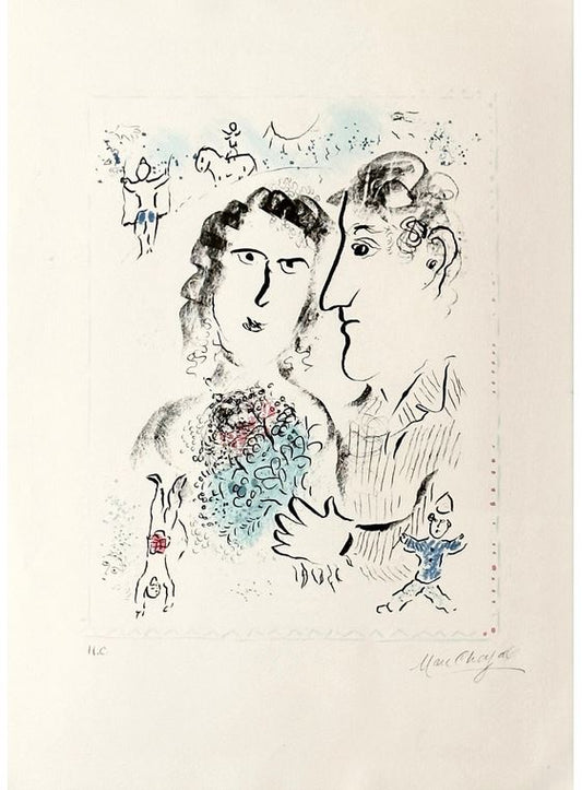 Marc Chagall, Engagement at the Circus, Signed H.C.