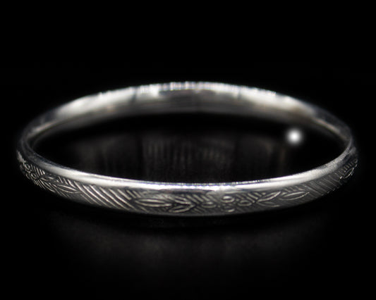 Sterling Silver Etched Baby Bangle Bracelet