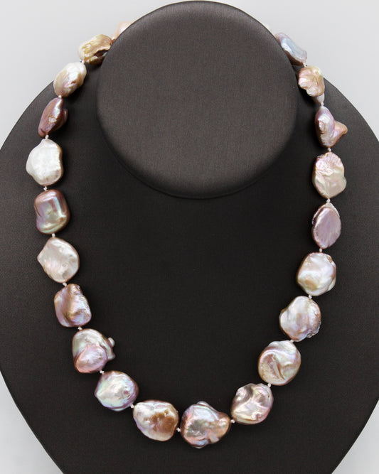 14K Yellow Gold 18inch Baroque Freshwater Pearl Necklace