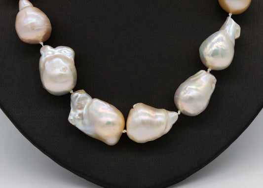 14K Yellow Gold 20inch Baroque Pearl Necklace