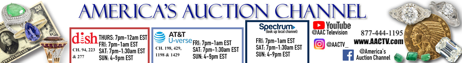 Hours banner with our schedule for our auctions. Thursday 7pm - 12am Friday 7pm - 1am Saturday 7pm - 1:30am Sunday 4pm - 9pm