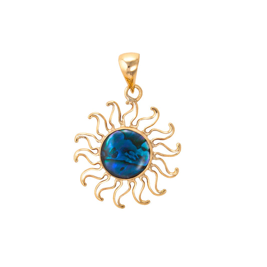 SSilver Alchemia Blue Abalone Sun Pendant