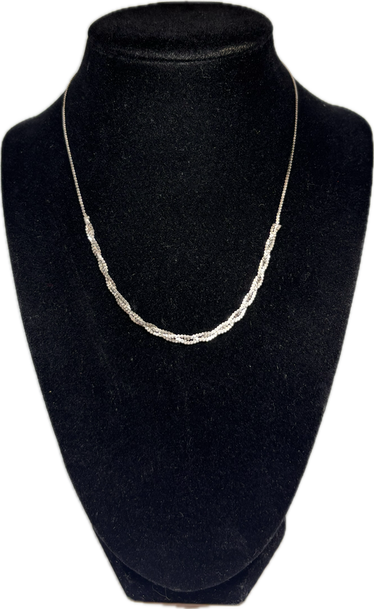 Sterling Silver Braided Serpentine Chain Necklace