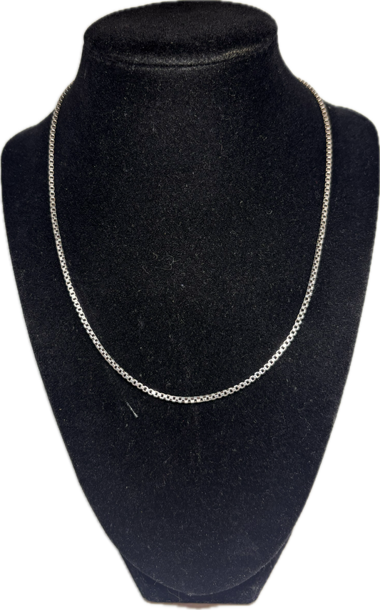 Classic 28" Sterling Silver Box Chain Necklace