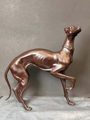 Antique 19th/20th Century Bronze Greyhound / Whippet Sculpture