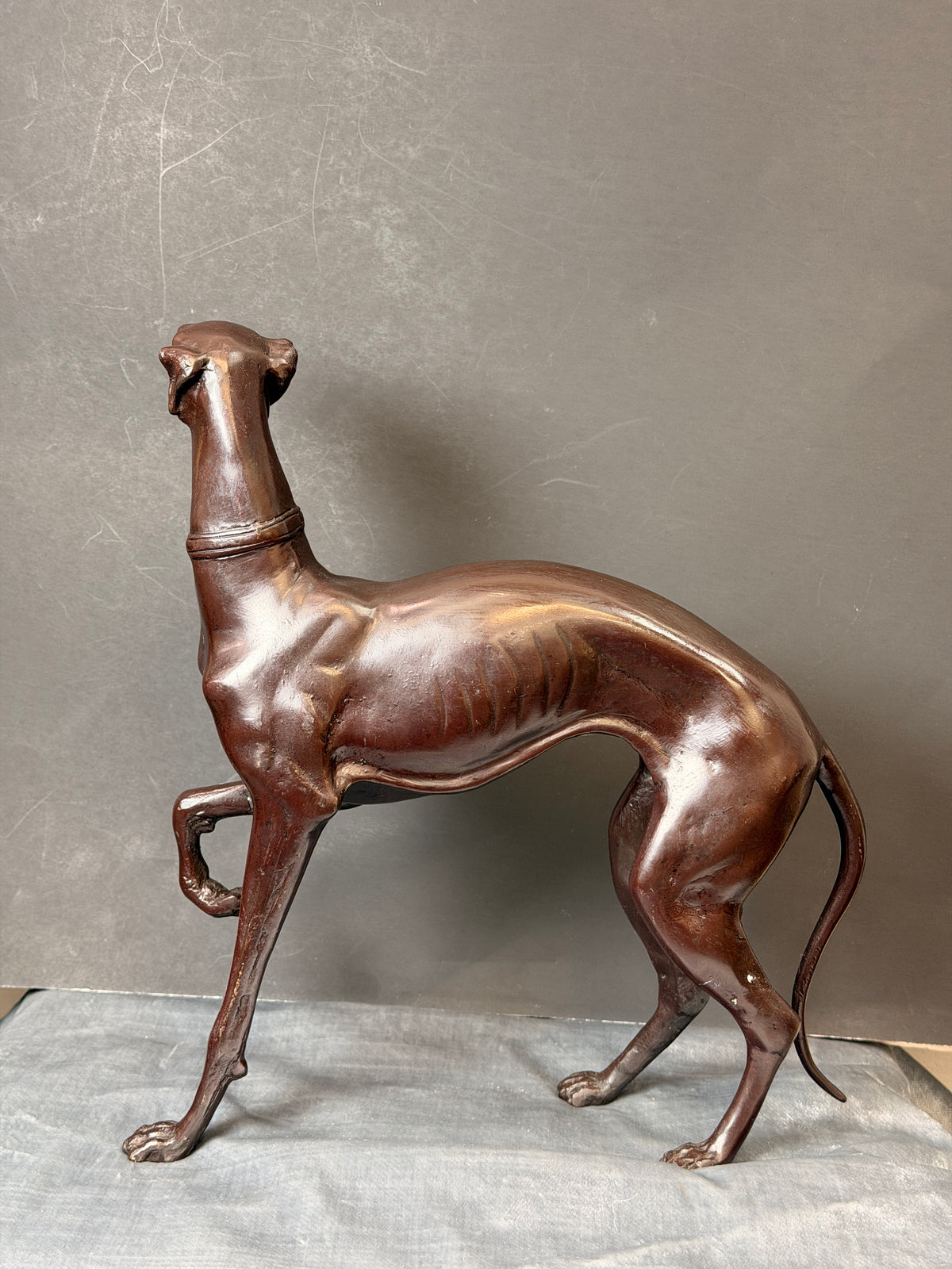 Antique 19th/20th Century Bronze Greyhound / Whippet Sculpture