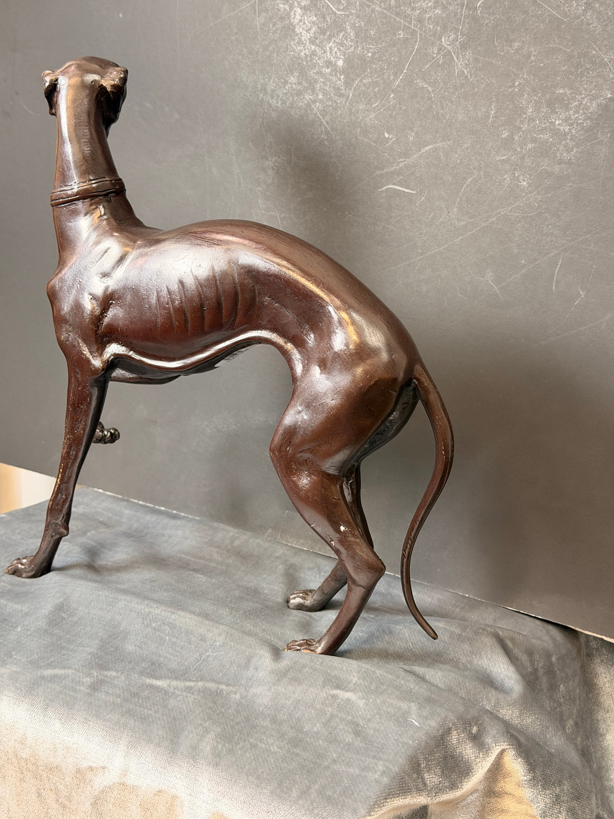 Antique 19th/20th Century Bronze Greyhound / Whippet Sculpture