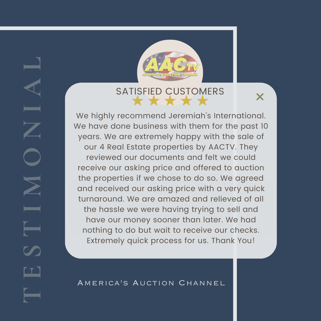 5 star review from a satisfied customer. We highly recommend AACTV. We have done business with them for the past 10 years. Thank You!