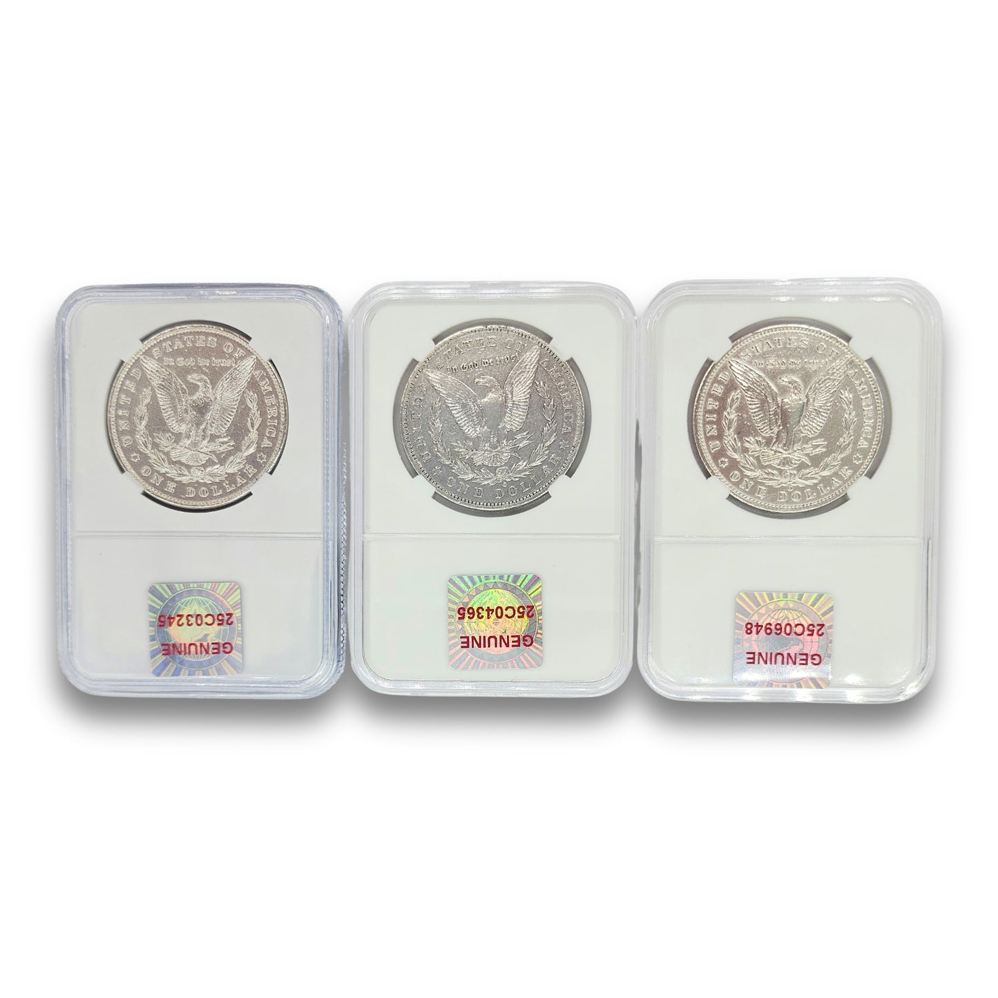 3PC 1886/1887/1889 Morgan Silver Dollar MS63/NGC Toner Set