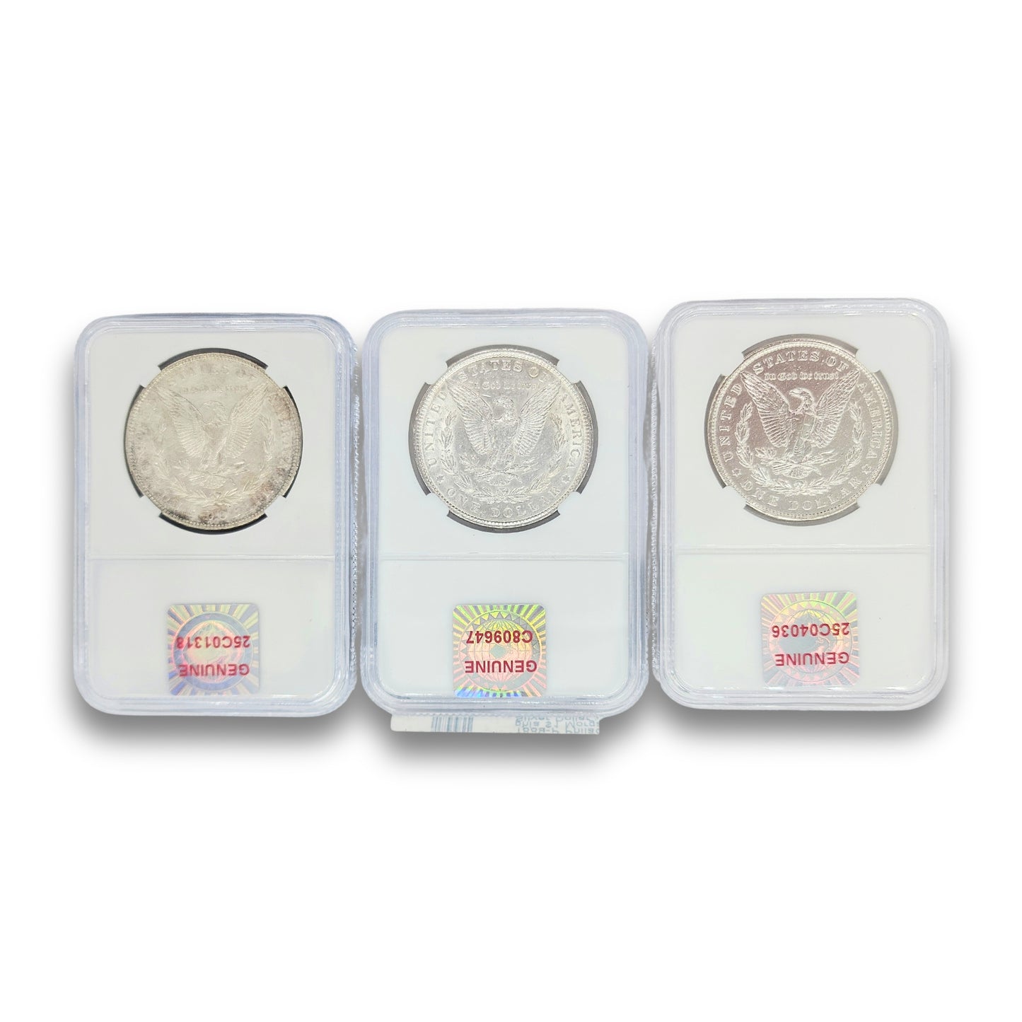 3PC 1888-1890 Mixed Mint $1 Morgan Silver Dollar Set