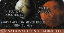 2015 Pluto Discoveries Water on Mars $1 American Silver Eagle GEM